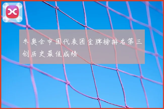 冬奥会中国代表团金牌榜排名第三创历史最佳成绩